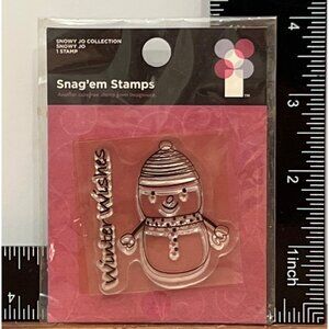 Snag'em CLEAR Stamps SNOWMan WINTER WISHES 000800 Imaginisce HOLIDAY